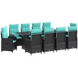  Vanjski set za objedovanje 11 kom. Crna i Tirkizna poliratan | shoptok.hr
