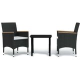  3-dijelni vrtni blagovaonski set s jastucima crni | shoptok.hr