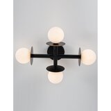 Nova Luce Bela/črna kovinska stropna svetilka s steklenim senčilom 37x51 cm Pielo – | Shoptok.si