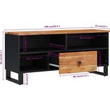 TV ormarić 100 x 33 x 46 cm drvo bagrema i konstruirano drvo | shoptok.hr