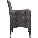  3-dijelni bistro set od poliratana i kaljenog stakla sivi | shoptok.hr
