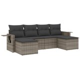  6-dijelni set vrtnih sofa od poliratana s jastucima sivi | shoptok.hr
