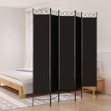 Sobna pregrada s 5 panela crna 200x220 cm od tkanine | shoptok.hr