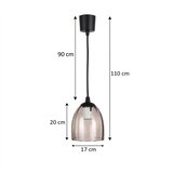 Brilagi LED luster na sajli R GLASS 1xE27/60W/230V prečnik 17 cm crna/zadimljeno bež | Eponuda.com