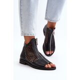 Zazoo 977/L Leather Cutout Sandals with Zip | Shoptok.si