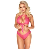 Kissable Delicate Lace Set with Bow 2214555 Pink L/XL