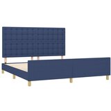  Okvir za krevet s uzglavljem plavi 180 x 200 cm od tkanine | shoptok.hr