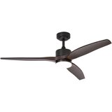 QAZQA Pametni stropni ventilator črn z lesnim potiskom 132 cm vklj. LED z možnostjo zatemnitve z daljinskim upravljalnikom - Joly u