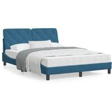 vidaXL Krevet s madracem plavi 140x200 cm baršunasti | shoptok.hr