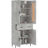  Visoka komoda siva betona 69,5x34x180 cm od konstruiranog drva | shoptok.hr