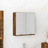 vidaXL Kopalniška omarica z ogledalom dimljeni hrast 64x20x67 cm | Shoptok.si