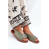 Boto Flat Sandals With Decoration Green Haliones Cene