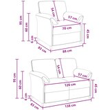  Set sofe 2 kom. Policijska plava Baršun | shoptok.hr
