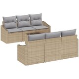 vidaXL 7-delna vrtna garnitura z oblazinjenjem Bež Poli Ratan, (22094070) | Shoptok.si