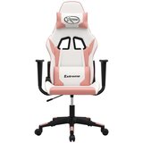  Masažni gaming stol Bela in roza umetno usnje | Shoptok.si