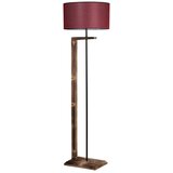 Opviq Menekşe Yanık Ahşap Lambader Silindir Hasır Bordo Abajurlu BrownClaret Red Floor Lamp Cene