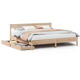 vidaXL Posteljni okvir brez vzmetnice 200x200 cm trdna borovina | Shoptok.si