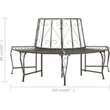  Polukružna klupa oko stabla 160 cm čelična | shoptok.hr