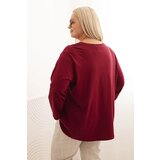 Kesi Włoski Women's Plus Size blouse with cotton, featuring a pocket and rolled sleeves kiwi | Shoptok.si