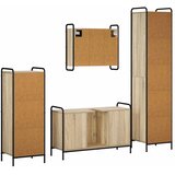  Set ormarića za kupaonicu 4 kom. Hrast sonoma 40 x 36 x 181 cm - Hrast sonoma Ormar ispod sudopera (1 vrata i 2 police) + viseći | shoptok.hr