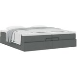  Otomanski okvir kreveta s madracima tamnosivi 200x200cm tkanine | shoptok.hr