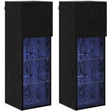  Zidni TV ormari Zidne 2 pcs Crni hrast 30,5 x 30 x 90 cm | Eponuda.ba