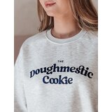 DStreet Bluza damska oversize z nadrukiem COOKIES jasnoszara | Shoptok.si