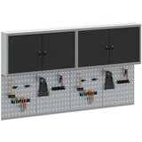  Set ormara s alatima i pločom za alat 6 komada zidno montiran crni metal | shoptok.hr