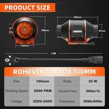 FANGOFAST nastavljiv kanalski ventilator 100 mm 360 m³/h | Shoptok.si