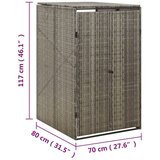  Spremište za kantu za smeće sivo 70 x 80 x 117 cm od poliratana | shoptok.hr
