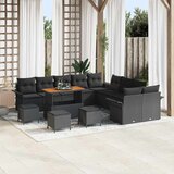  Sjedeća garnitura za vrt s jastukom s pohranom 14 pcs Crna | shoptok.hr