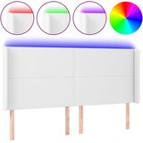  LED uzglavlje bijelo 203x16x118/128 cm od umjetne kože | shoptok.hr
