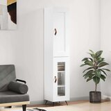 vidaXL Visoka omara visok sijaj bela 34,5x34x180 cm inženirski les | Shoptok.si
