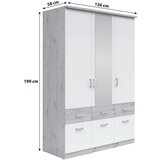 Lesnina-XXXL omara za oblačila brando, bela, hrast, š. 136 cm | Shoptok.si