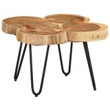 The Living Store Klubska mizica 36 cm 4 debla trden akacijev les - Klubska Mizica, (21573325) | Shoptok.si