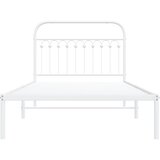 Metalni okvir za krevet s uzglavljem bijeli 107x203 cm | shoptok.hr