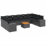  The Living Store Vrtna sedežna garnitura 11-delna z blazinami črn poli ratan - Vrtna Sedežna Garniture, (21459820) | Shoptok.si