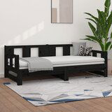 The Living Store Izvlečna dnevna postelja črna trdna borovina 2x(80x200) cm - Izvlečna Dnevna Postelja, (21508991) | Shoptok.si