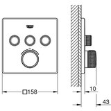 Grohe Grohtherm Smartcontrol termostat za skrivenu ugradnju sa tri izlaza 29126DL0 | ePonuda.com