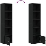  Regal za knjige crni hrasta 31x24x127 cm od konstruiranog drva | Eponuda.com