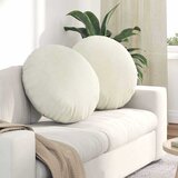  Jastučići za sjedenje 2 pcs Krema Ø 80 x 29 cm Baršun | shoptok.hr