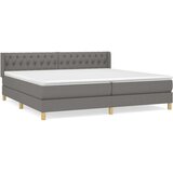  Box spring postelja z vzmetnico temno siva 200x200 cm blago, (20727313) | Shoptok.si