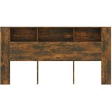  Uzglavlje s ormarićem boja dimljenog hrasta 200x18,5x104,5 cm | shoptok.hr