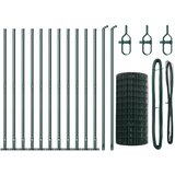 vidaXL Euro Fence z 13 flanšastimi stebri 0.6x25 m galvanizirano jeklo | Shoptok.si