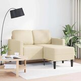 SOFA 2-sedežni kavč z ležiščem v obliki črke L kremast 125cm tkanina, (21749653) Cene