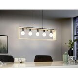 Eglo visilica Famborough 43414, 5x E27, 100 cm, prirodno drvo/crna | shoptok.hr