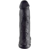 King Cock 12 testisa veliki dildo (30 cm) - crni | shoptok.hr