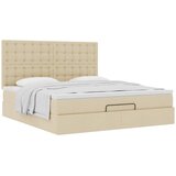  Otomanski krevet s madracem krem 160x200 cm od tkanine | Eponuda.com