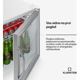 Klarstein Hladnjak za pića Beersafe s vratima od zrcalnog stakla | 44 x 48 cm | Unutarnje LED osvjetljenje | Srebrno-bijela | shoptok.hr