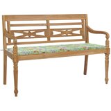 vidaXL Klop Batavia z blazino z vzorcem listja 150 cm trdna | Shoptok.si